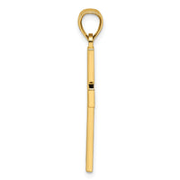 14k Beaded & Polished Double Cross Pendant-K9892