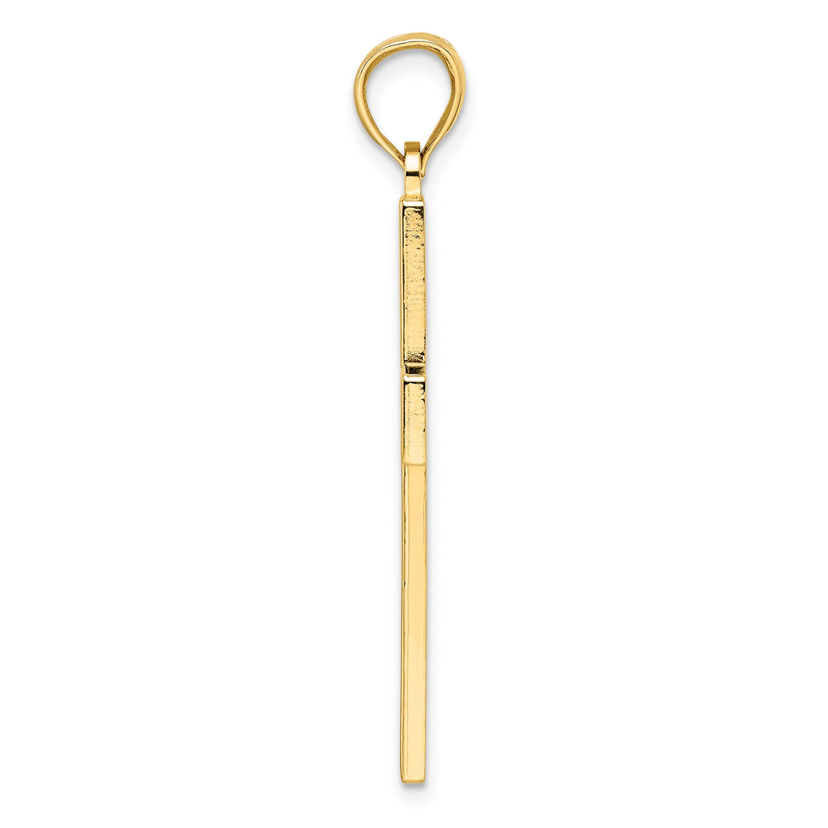 14k Beaded & Polished Double Cross Pendant-K9893