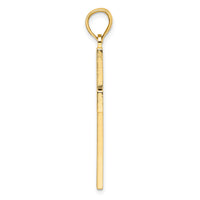 14k Beaded & Polished Double Cross Pendant-K9893
