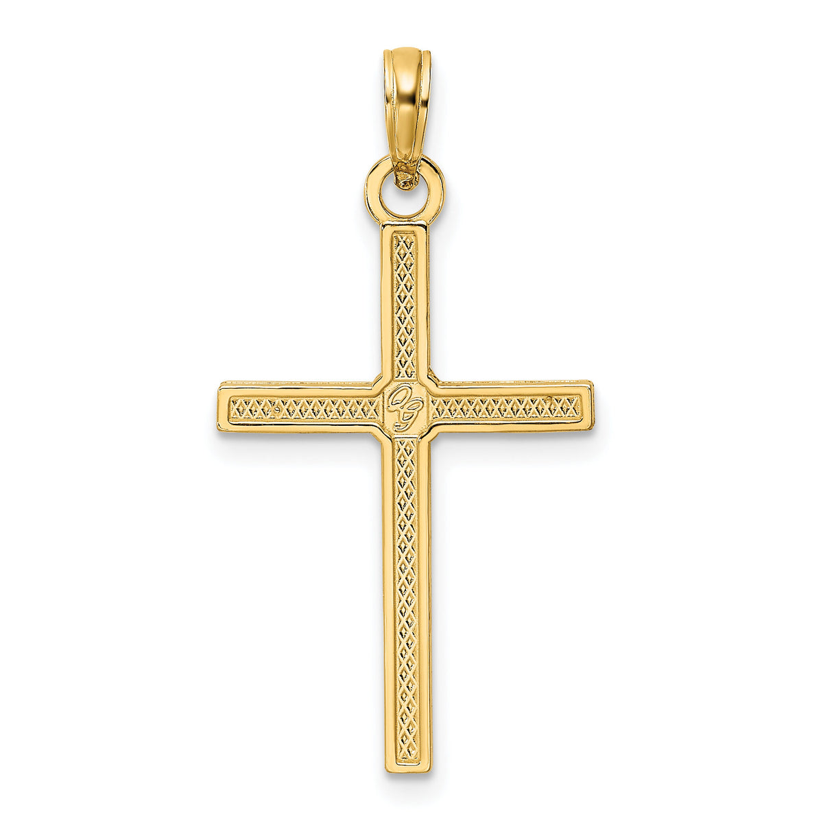 14k Beaded & Polished Fancy Cross Pendant-K9903