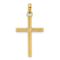 14k Beaded & Polished Fancy Cross Pendant-K9903