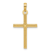 14k Beaded & Polished Fancy Cross Pendant-K9903