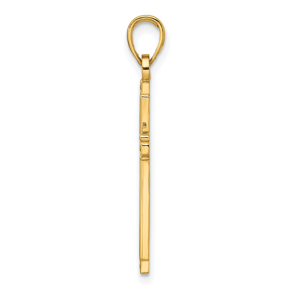 14K Polished & Textured Fancy Cross Pendant-K9926