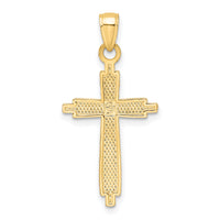 14K Polished & Textured Fancy Cross Pendant-K9926