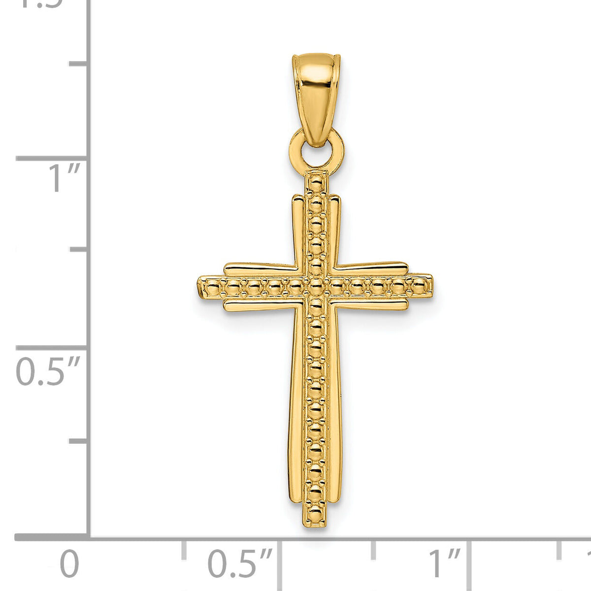 14K Polished & Textured Fancy Cross Pendant-K9926