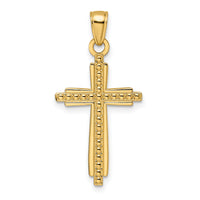 14K Polished & Textured Fancy Cross Pendant-K9926