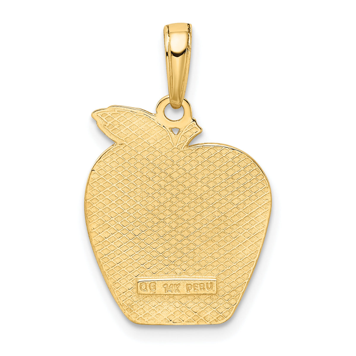 14k Solid NEW YORK Skyline on Small Apple Pendant-K994