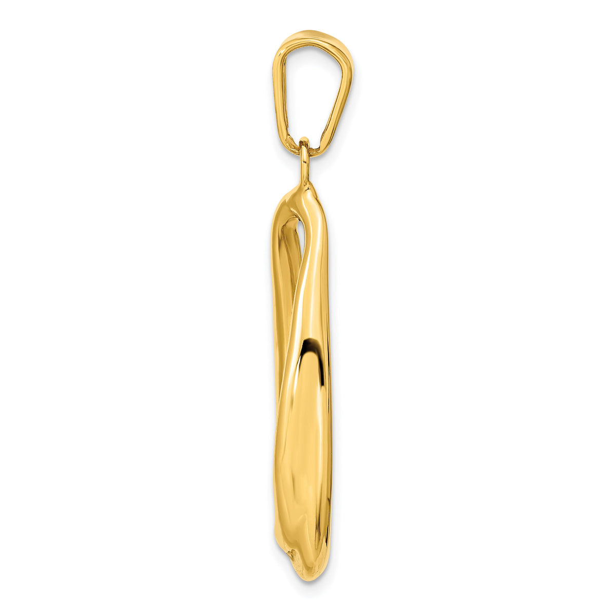 14k Polished Hollow Oval Pendant-K9941