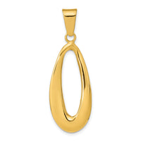 14k Polished Hollow Oval Pendant-K9941