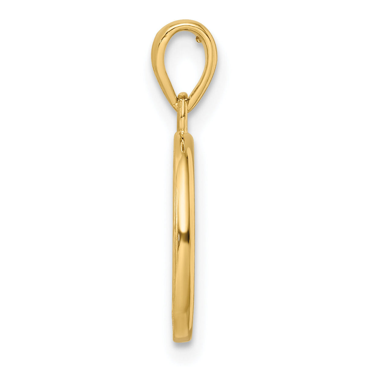 14k Polished Tree of Life Circle Pendant-K9946