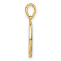 14k Polished Tree of Life Circle Pendant-K9946