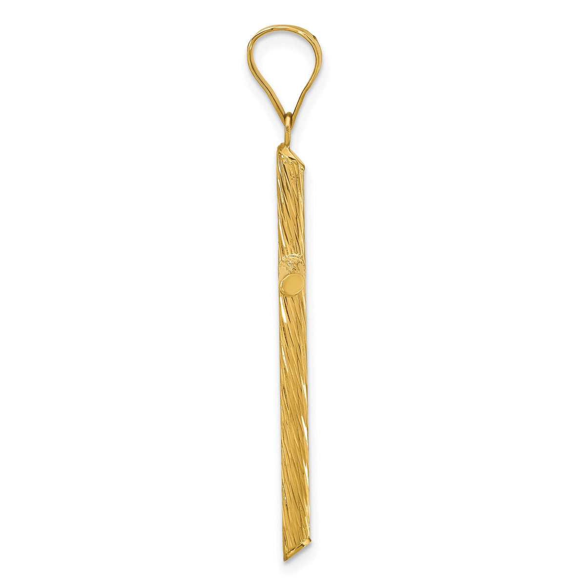 14K Polished & Textured Fancy Cross Pendant-K9950