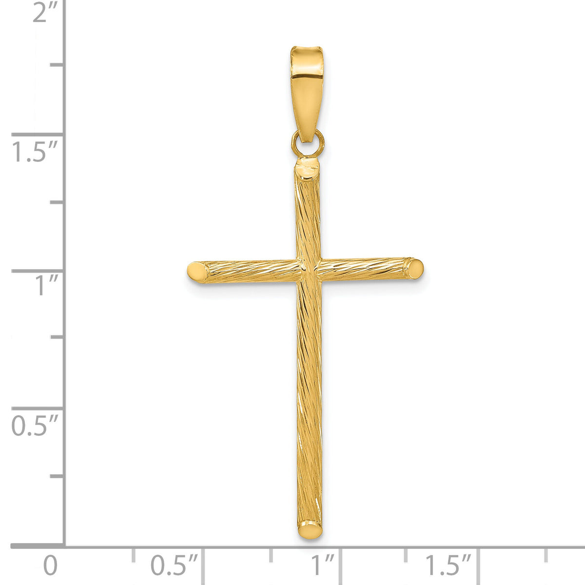 14K Polished & Textured Fancy Cross Pendant-K9950