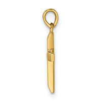 14K Polished Tapered Ends Hollow Cross Pendant-K9953