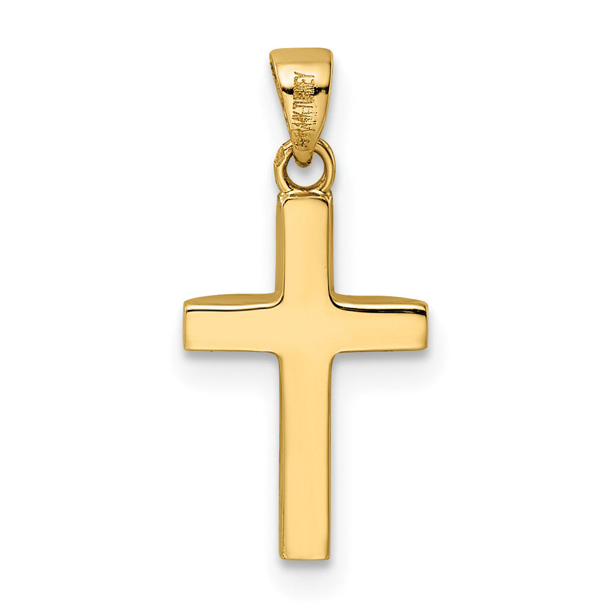 14K Polished Tapered Ends Hollow Cross Pendant-K9953