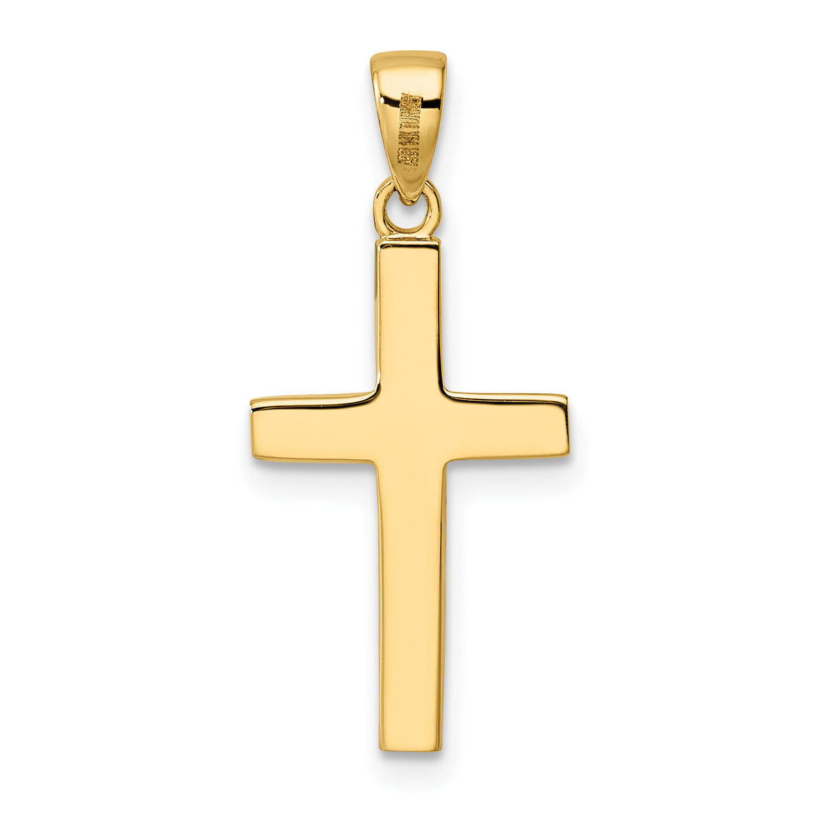 14K Polished Tapered Ends Hollow Cross Pendant-K9954