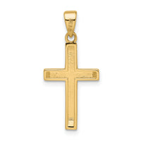 14k Satin/Polished Beveled Small Latin Cross Pendant-K9955