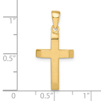 14k Satin/Polished Beveled Small Latin Cross Pendant-K9955