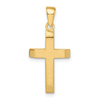 14k Satin/Polished Beveled Small Latin Cross Pendant-K9955