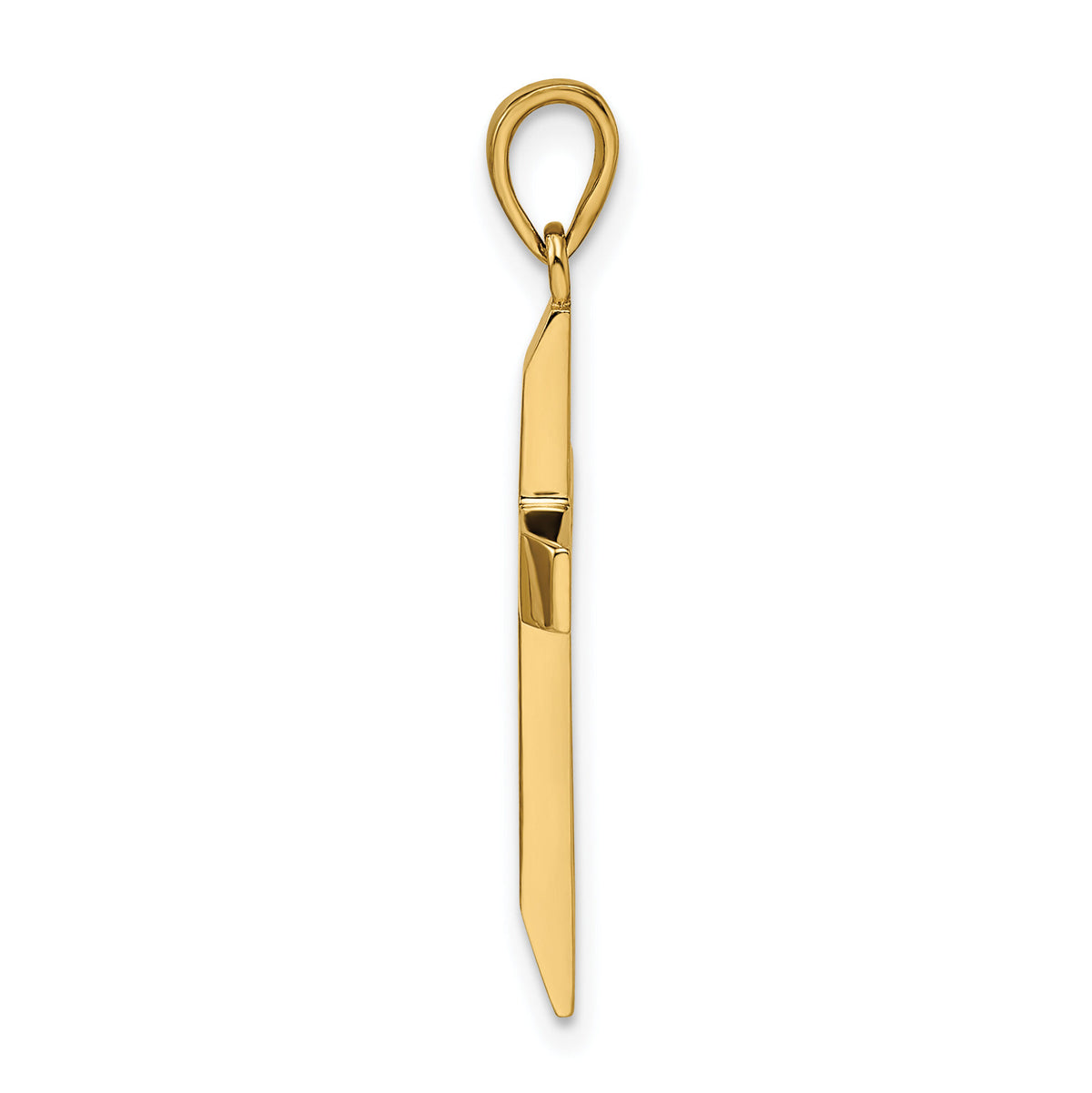 14k Satin/Polished Beveled Medium Latin Cross Pendant-K9957