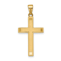 14k Satin/Polished Beveled Medium Latin Cross Pendant-K9957