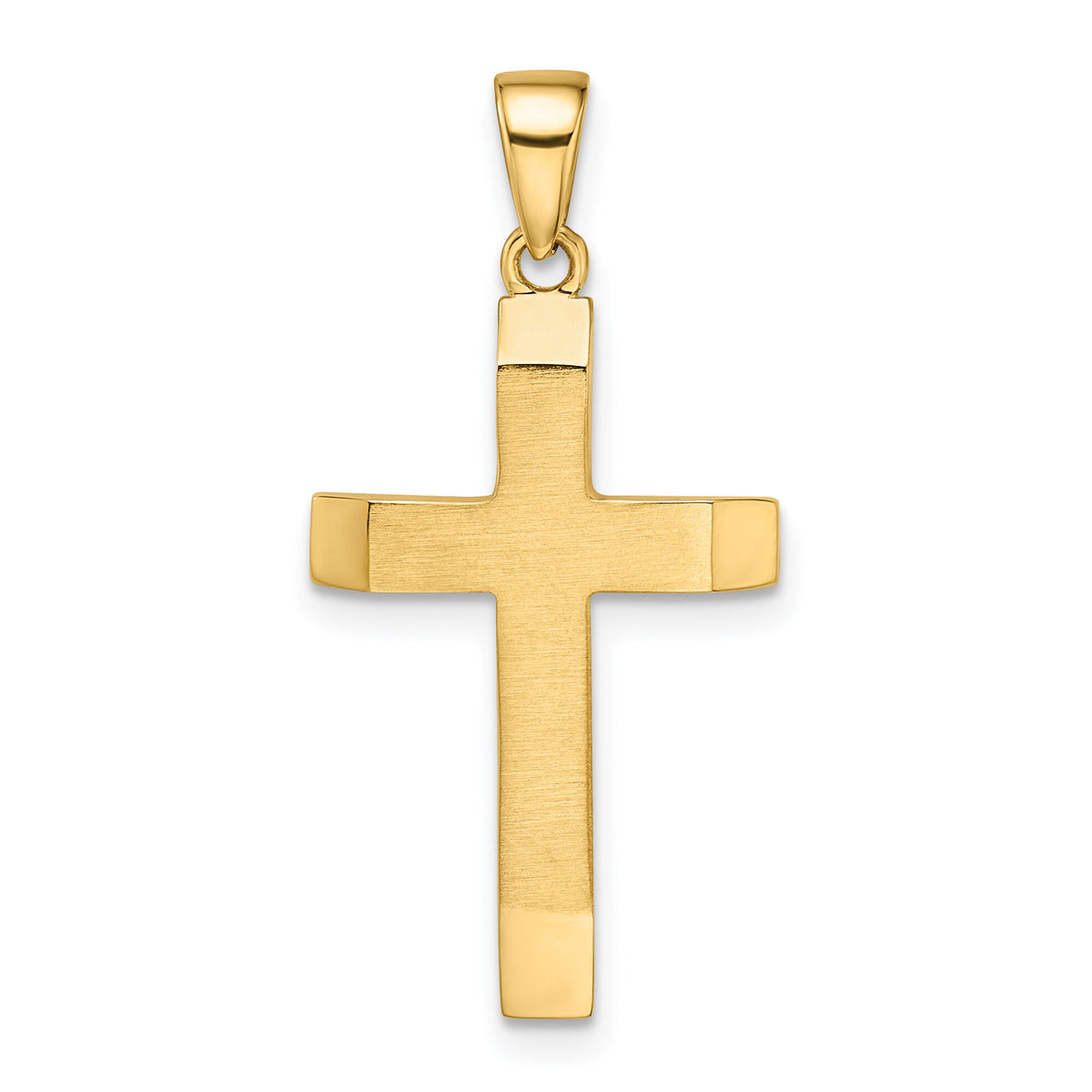14k Satin/Polished Beveled Medium Latin Cross Pendant-K9957