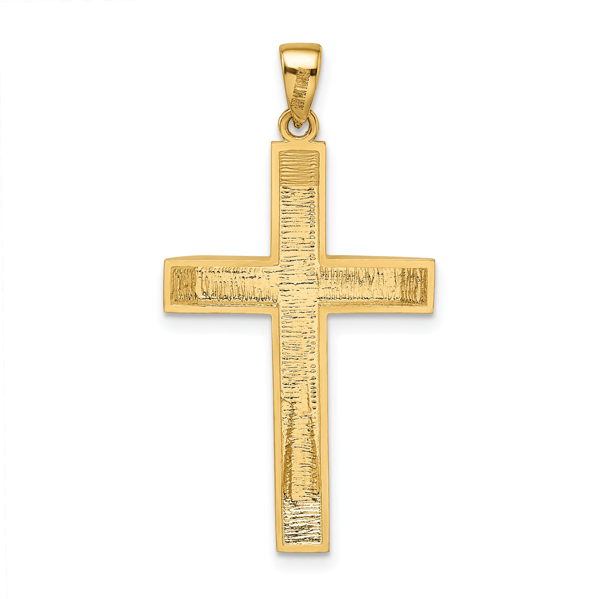 14k Satin/Polished Beveled Large Latin Cross Pendant-K9958