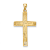 14k Satin/Polished Beveled Large Latin Cross Pendant-K9958
