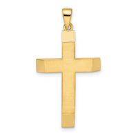 14k Satin/Polished Beveled Large Latin Cross Pendant-K9958