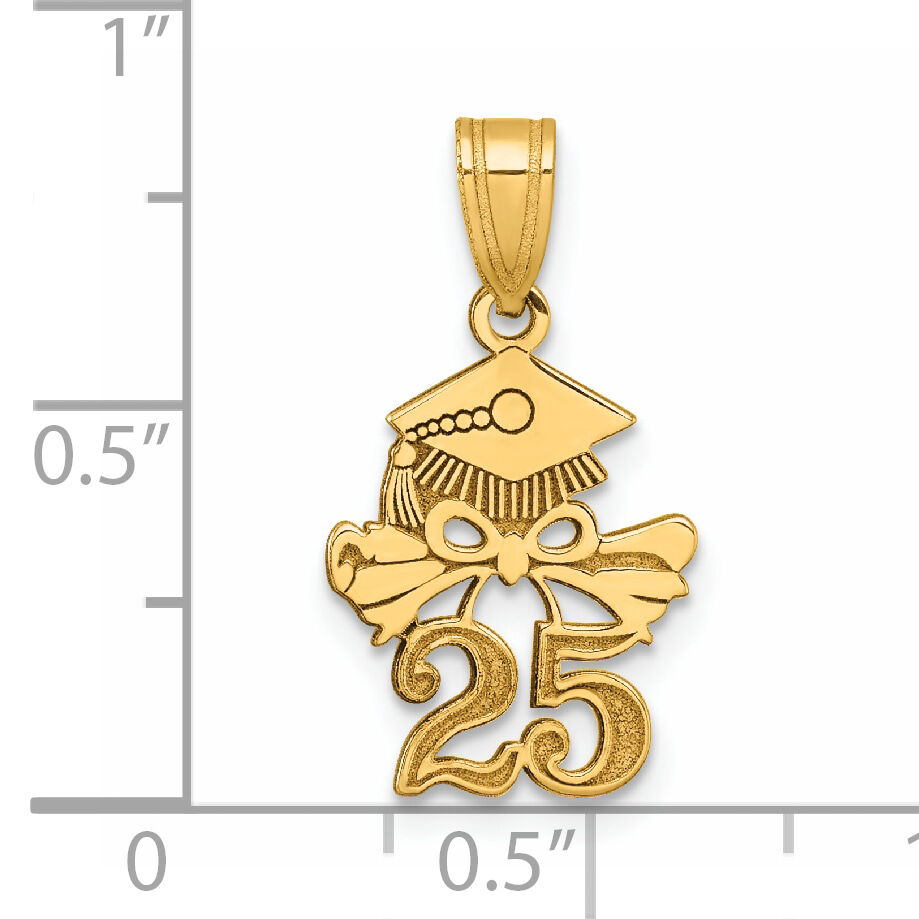 14K Graduation Cap and Diploma - 2025 Charm-K9983-25