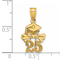 14K Graduation Cap and Diploma - 2025 Charm-K9983-25