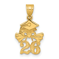 14K Graduation Cap and Diploma - 2026 Charm-K9983-26