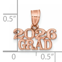 14K Rose Gold Polished 2026 GRAD Charm-K9985R-26