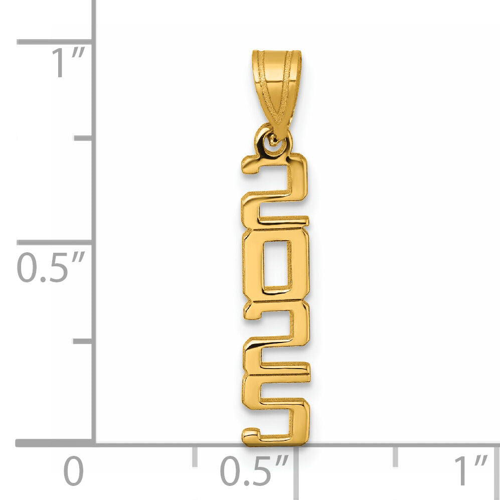 14K Polished Vertical 2025 Graduation Charm-K9987-25