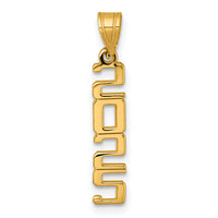 14K Polished Vertical 2025 Graduation Charm-K9987-25