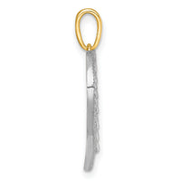 14k with White Rhodium Polished Fancy Heart Charm-K9996