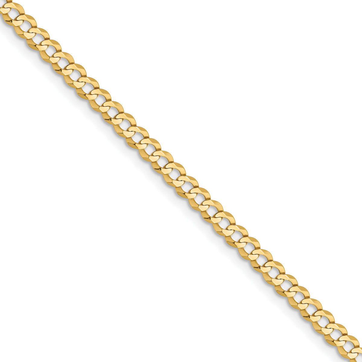 14k 3.1mm Lightweight Flat Cuban Chain (100 inch Spool)-LCB080-100