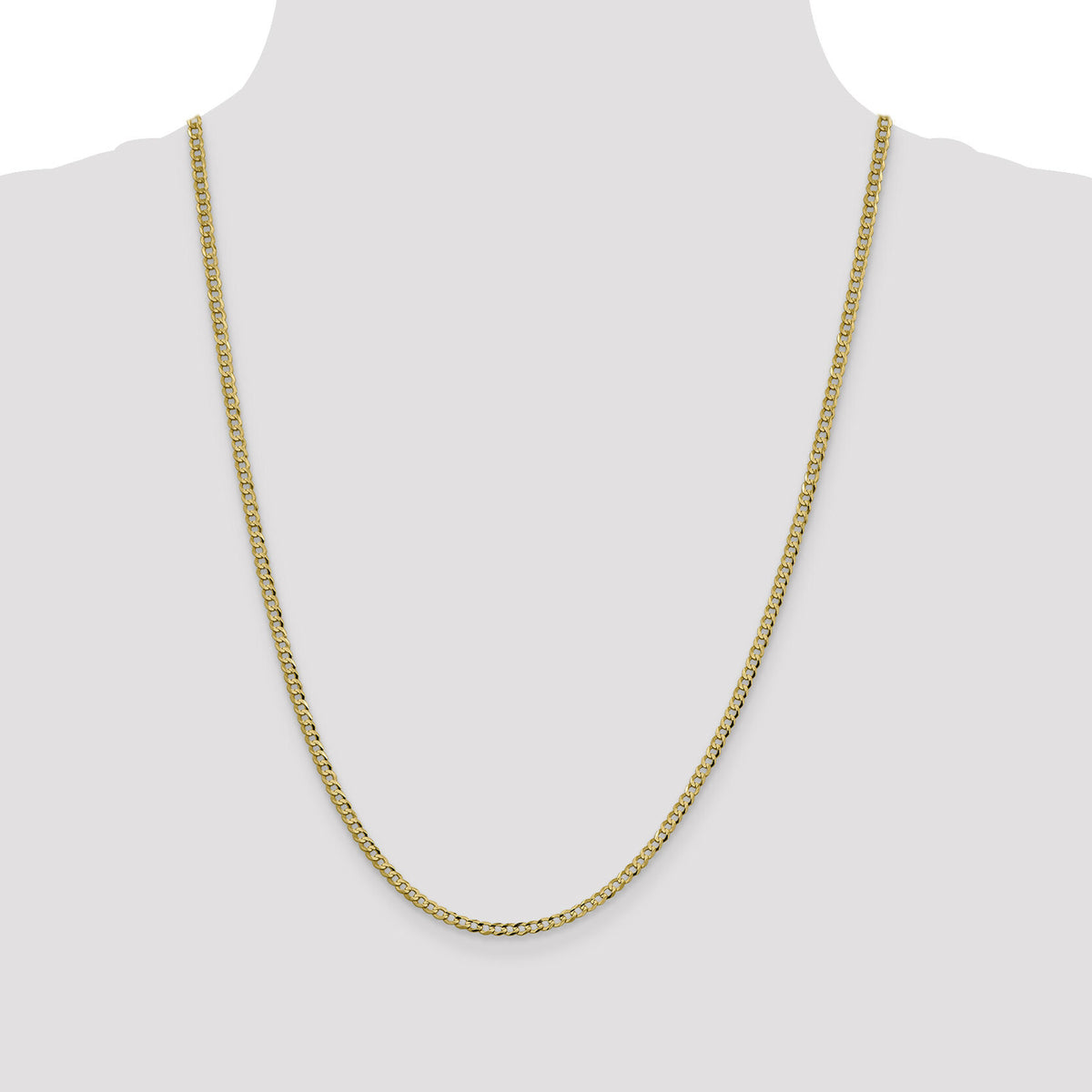 14k 3.1mm Lightweight Flat Cuban Chain-LCB080-24