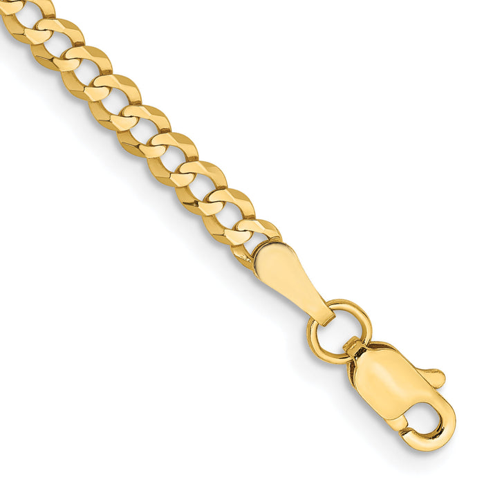 14k 3.1mm Lightweight Flat Cuban Chain-LCB080-7