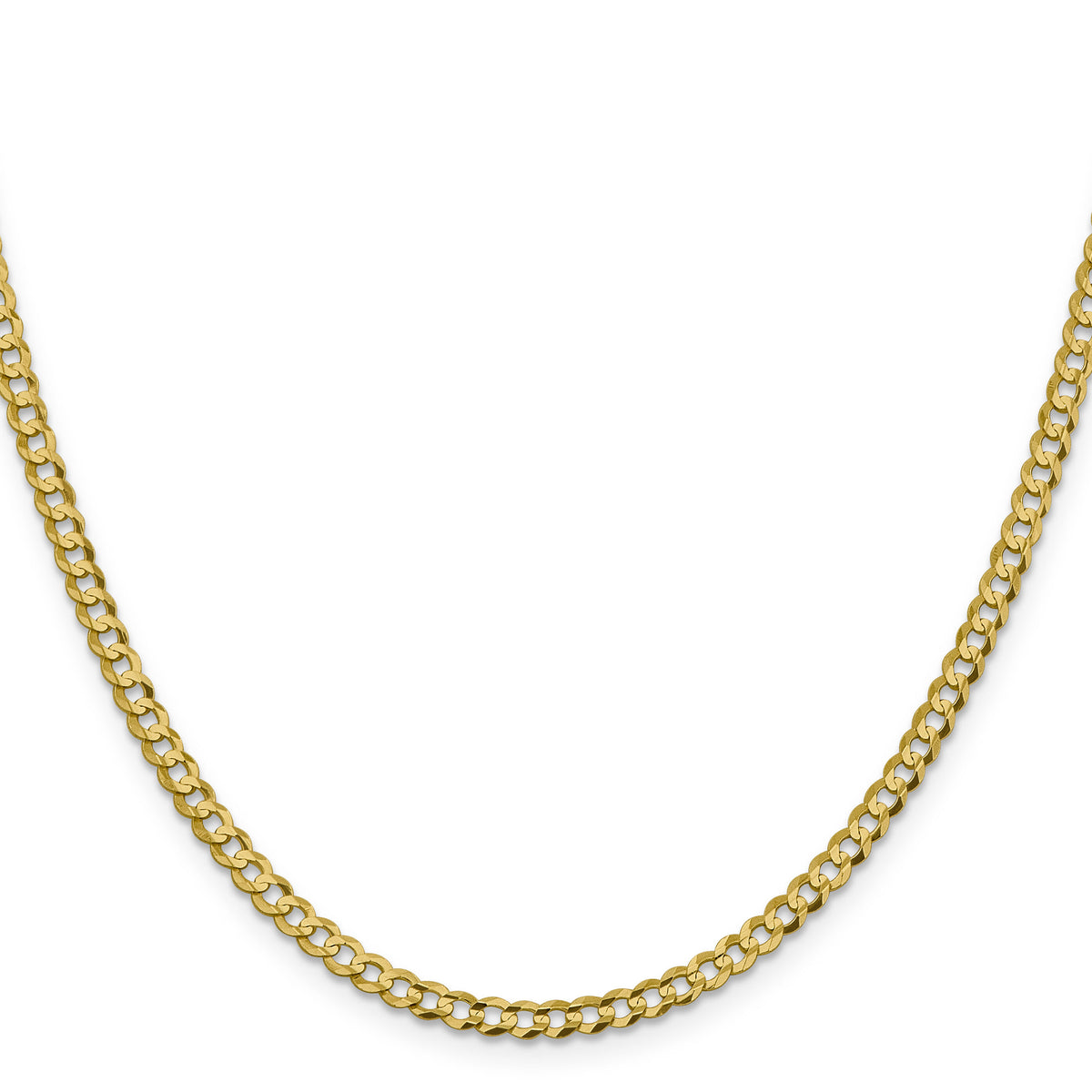 14k 3.7mm Lightweight Flat Cuban Chain-LCB100-22