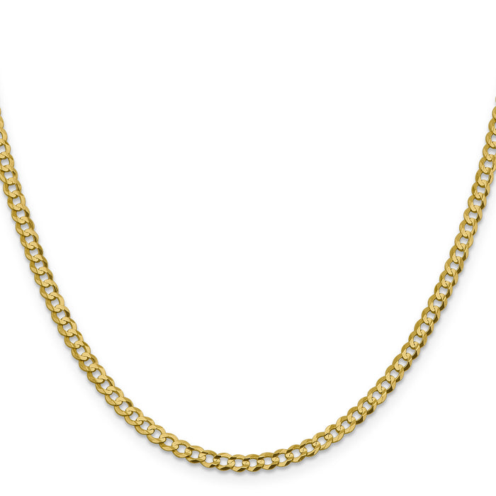 14k 3.7mm Lightweight Flat Cuban Chain-LCB100-22