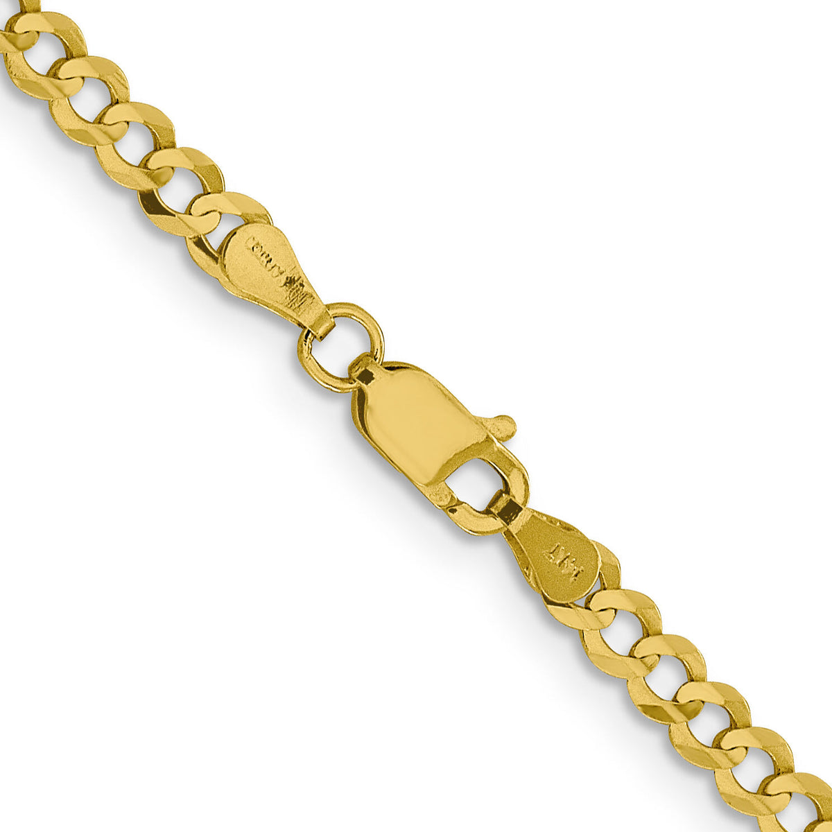 14k 3.7mm Lightweight Flat Cuban Chain-LCB100-26