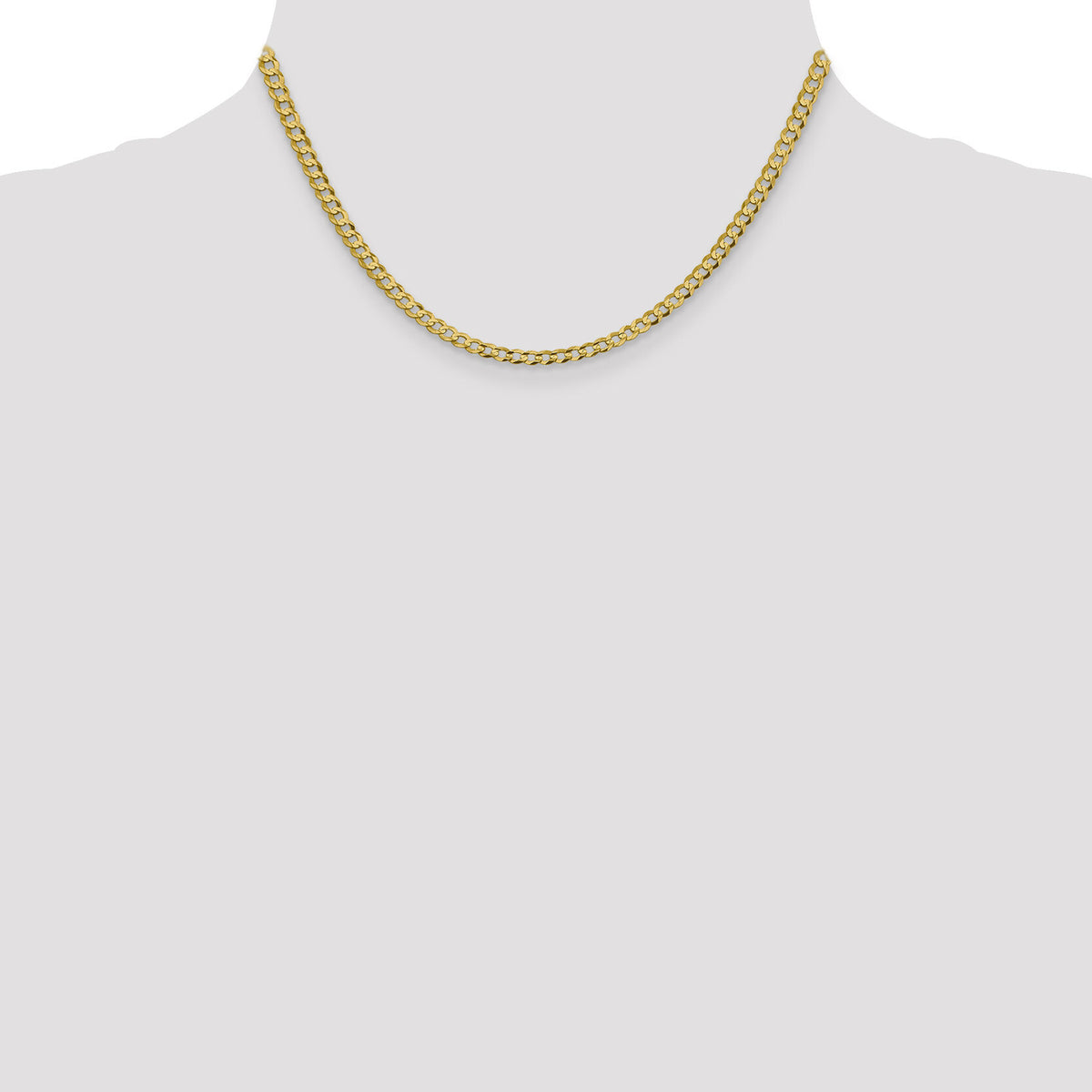 14k 3.7mm Lightweight Flat Cuban Chain-LCB100-16