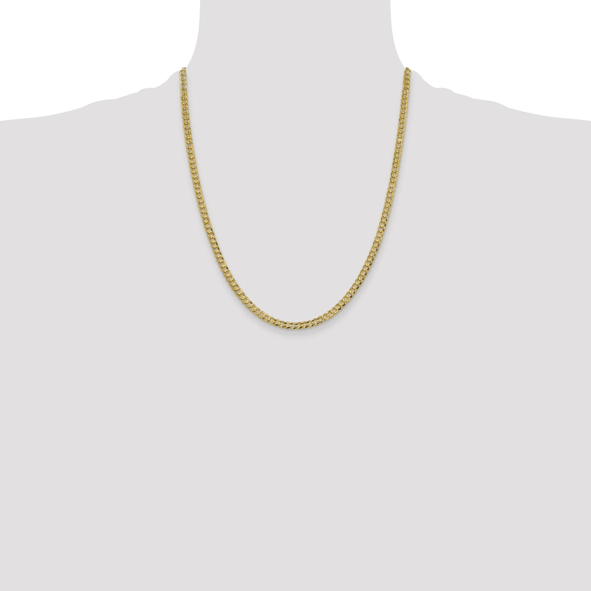 14k 3.7mm Lightweight Flat Cuban Chain-LCB100-22
