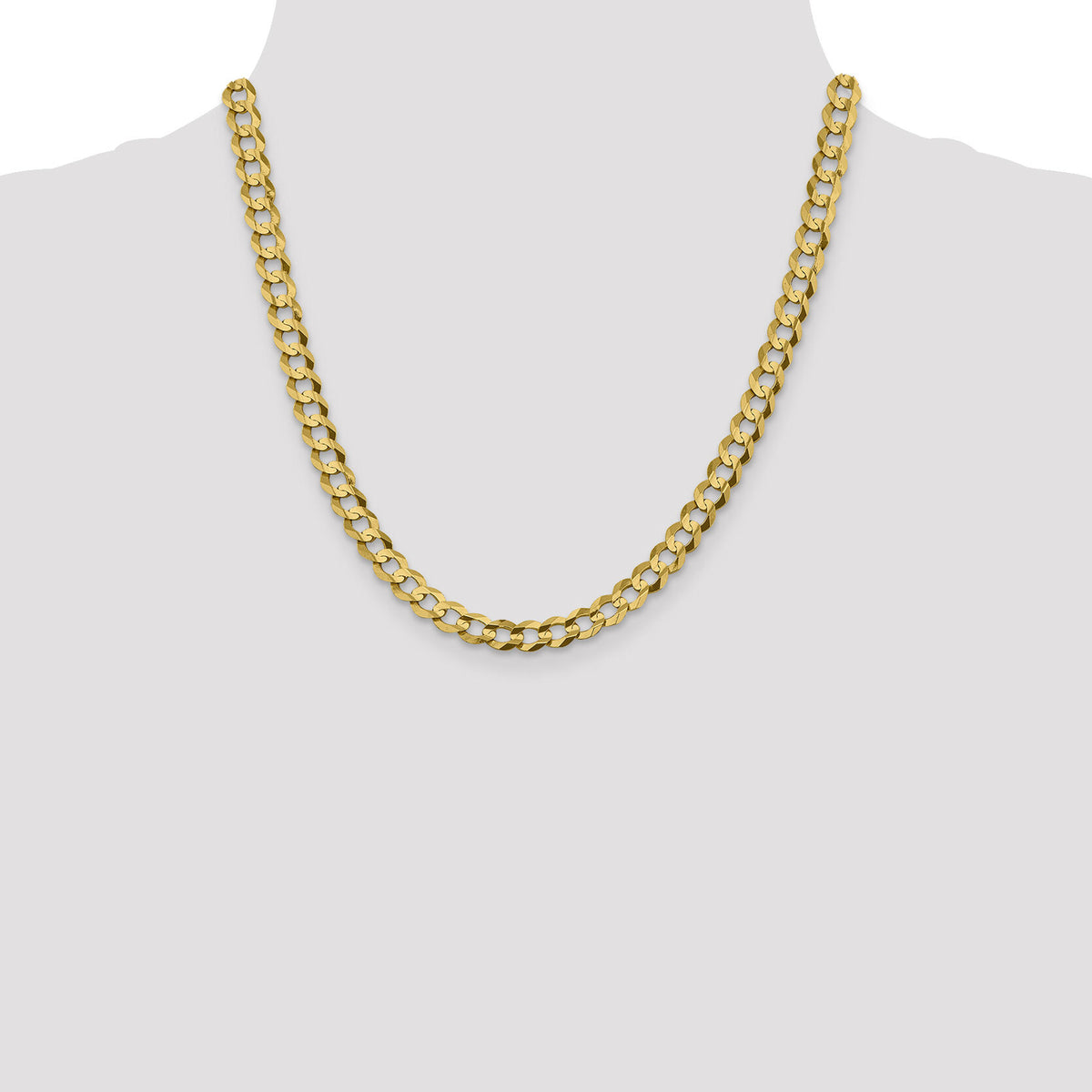 14k 7.2mm Lightweight Flat Cuban Chain-LCB180-20