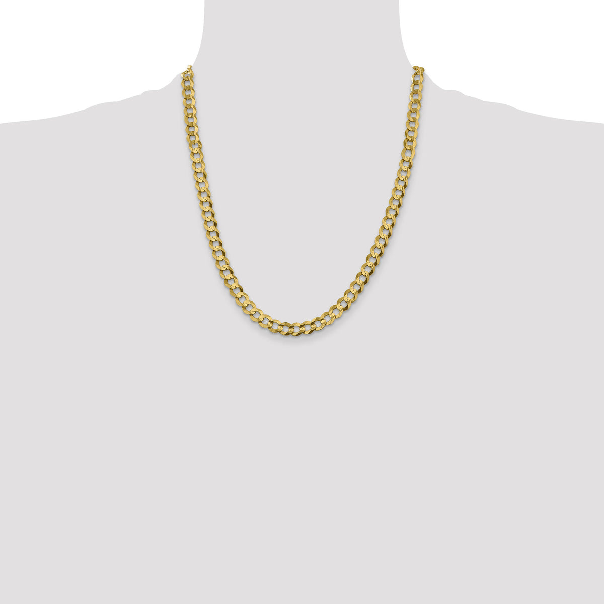 14k 7.2mm Lightweight Flat Cuban Chain-LCB180-22