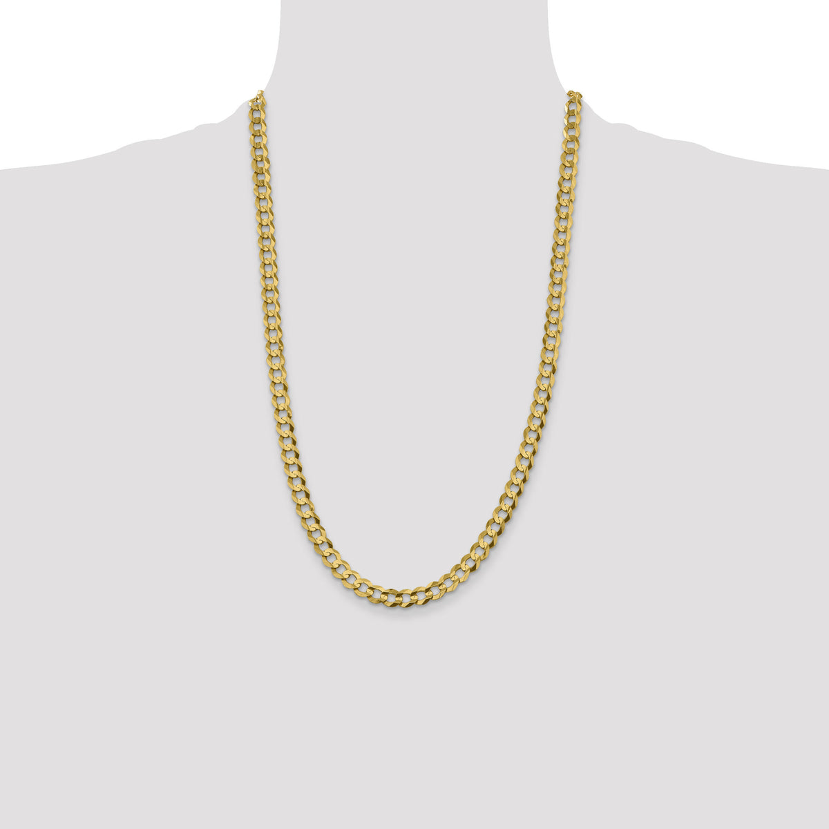 14k 7.2mm Lightweight Flat Cuban Chain-LCB180-26
