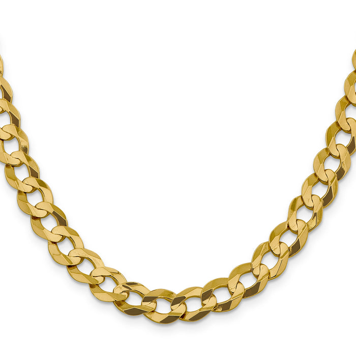 14k 9.4mm Lightweight Flat Cuban Chain-LCB250-22