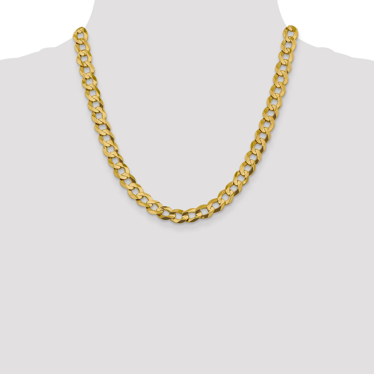 14k 9.4mm Lightweight Flat Cuban Chain-LCB250-20