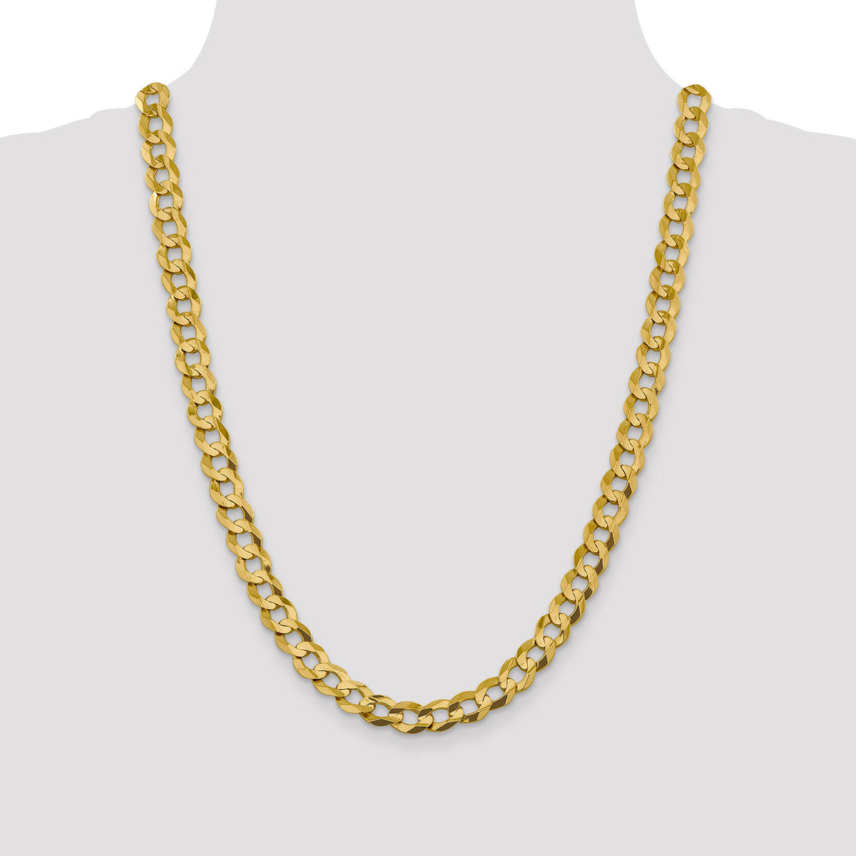 14k 9.4mm Lightweight Flat Cuban Chain-LCB250-24